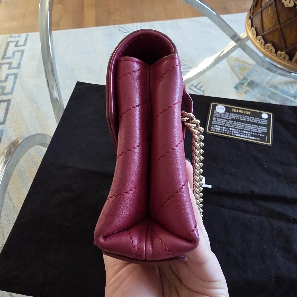 Chanel Burgundy Leather Crossbody Bag